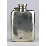 George V curved back silver hip flask, London c 1924.