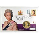 Silver proof limited edition cased gilt £5 coin Diamond Jubilee No.134 of 950