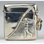 Decorated silver vesta case