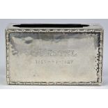 Extra large Danish silver match box holder 1925