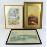 Anne Bailey (British, twentieth century), landscape with trees, watercolour, 40 x 28cm,