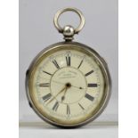 Large 19th century silver chronograph centre seconds 23264 pocket watch, Chester 1890.