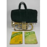 Hawkes & son Excelsior Sonorous class A Flugel Horn in a silver plated finish with soft case