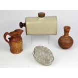 Assorted ceramics and glassware items include cut glass fruit bowl, Ceramic foot warmers and