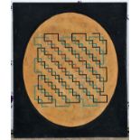 Jonathan Richard Turner, Geometric abstract. Oil on Wood with painted oval surround.