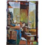 Jonathan Richard Turner, 'Baker St Café’. Figures at Tables. Oil on canvas, 2003.