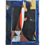 Jonathan Richard Turner, ‘Abstract with Black Figure. Oil on canvas. Signed verso and inscribed