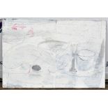 Jonathan Richard Turner, Still Life in white. Textured Oil on board. 81 x 122cm.
