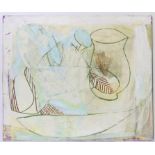 Jonathan Richard Turner, Abstract Composition with Vase and Bowl. Oil on canvas, 1991. Dated,