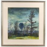 Jonathan Richard Turner, Landscape with Trees. Gouache 1954. Faintly signed lower left. 38 x 37.