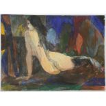 Jonathan Richard Turner, Portrait of a Reclining Female Nude. Oil on canvas board inscribed verso