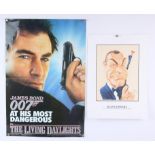 James Bond - Limited edition print signed by Sean Connery and a Living Daylights promo poster (2).