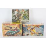 James Bond - Three Airfix kits, one from 1967, one from 1966 and a later kit, all boxed (3).