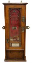 'The Crescent' - Vintage catcher style antique penny arcade machine, Oak frame Marked CAC 1269,