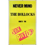 The Sex Pistols - A large promotional poster for the punk rock album Never Mind The Bollocks,