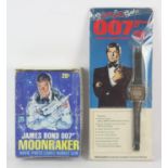 James Bond - Zeon (Quartz) "James Bond 007" Watch and a Moonraker Topps bubble gum pack with