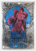 SEX! by Martin Sharp and King Kong - Big O Posters BO2 from 1967, Silk Screen Foil poster, flat, 19.