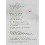 OASIS - "Wonderwall" Lyrics Handwritten by Noel Gallagher. "Wonderwall" lyrics were not used for