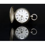 Gents full hunter silver pocket watch by Rotherams, Birmingham 1897.