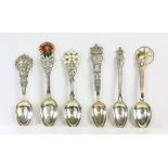 Six Danish silver spoons, three towers marks, 6.8oz 212gm