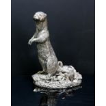 Large silver covered model of an otter by Country Artists.