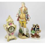Nine Staffordshire pottery figures, to include Dick Turpin, Eva and Uncle Tom and Darby and Joan,