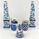 Large collection of blue and white printed pottery, to include a large Spode Italian pattern jug,