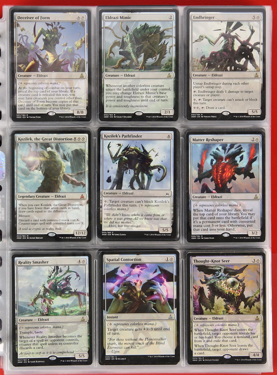 Magic The Gathering. Oath Of the Gatewatch Partial Set This lot features a near complete of