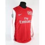 Arsenal Football club, Squillaci (No.18) Champions league 2011 - 2012 L/S shirt – Provenance