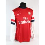 Arsenal Football club, Diaby (No.2) Shirt from the League cup, 2012-2014 match 15.