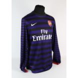 Arsenal Football club, Johan Djourou (No.20) bench worn shirt for their league Cup 5th round game