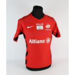 Saracens match worn rugby shirt by Taylor (No.21) – Scottish professional rugby player who played