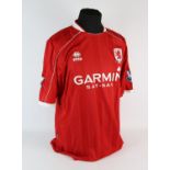 Middlesbrough Football club, Wheater (No.31) Match worn 2007-2008 home Shirt for their 1-1 draw to