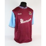 West Ham United Football club, Clarke (No.38) Season shirt from 2002-2003, S/S. Squad signed.