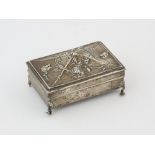 Edward VII silver ring box the domed cover embossed with a frog and by George Nathan & Ridley Hayes,