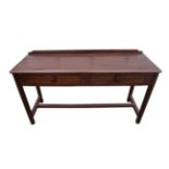 Attributed to Rail antique, an African hardwood dresser table, with gallery rail back,