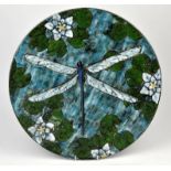 Marieka Snell, Dartington Pottery, large Dragonfly charger, signed, numbered 688 and dated 2010,