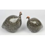 Two French pottery "La Pintade" Guinea Hens, paper labels to bases, H 25cm. (2)  Provenance: From