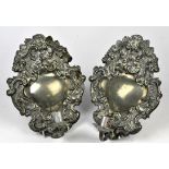 A pair of Dutch style pewter wall sconces, 28cm high (2).  Provenance: From Munstead Wood.