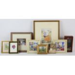 Collection of oil on ivorine and watercolour on paper still life miniatures, including the