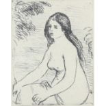 After Pierre-Auguste Renoir (French, 1841-1919), 'Woman Bathing, seated', etching,