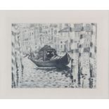 After Edouard Manet (French, 1832-1883), 'Venise', etching, 10 x 12.5cm, framed and glazed.