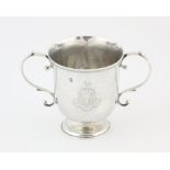 George II Channel Islands, Jersey, silver loving cup, maker's mark IG struck to the base and side