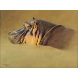 Colin John Chandler (b. 1955), 'Hippopotamus' (1999), oil on board, signed and dated lower left, 28.