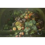 J. Hamilton (twentieth century), still life with grapes, vines and other fruit, oil on canvas,