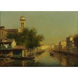 § Antoine Bouvard senior (French, 1870-1956), 'Squero di San Trovaso, Venice', oil on canvas,