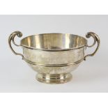 Late Victorian silver two handled presentation rose bowl by Daniel & John Wellby London 1898 24cm