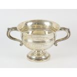 A Walker and Hall silver twin handled pedestal trophy cup. Sheffield 1923 9oz 281g