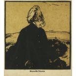 William Nicholson (British, 1872-1949), 'Henrik Ibsen', lithograph in colours, image size 24 x 23cm,