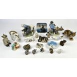 Collection of Royal Copenhagen and other ceramic figure to include two Royal Copenhagen groups